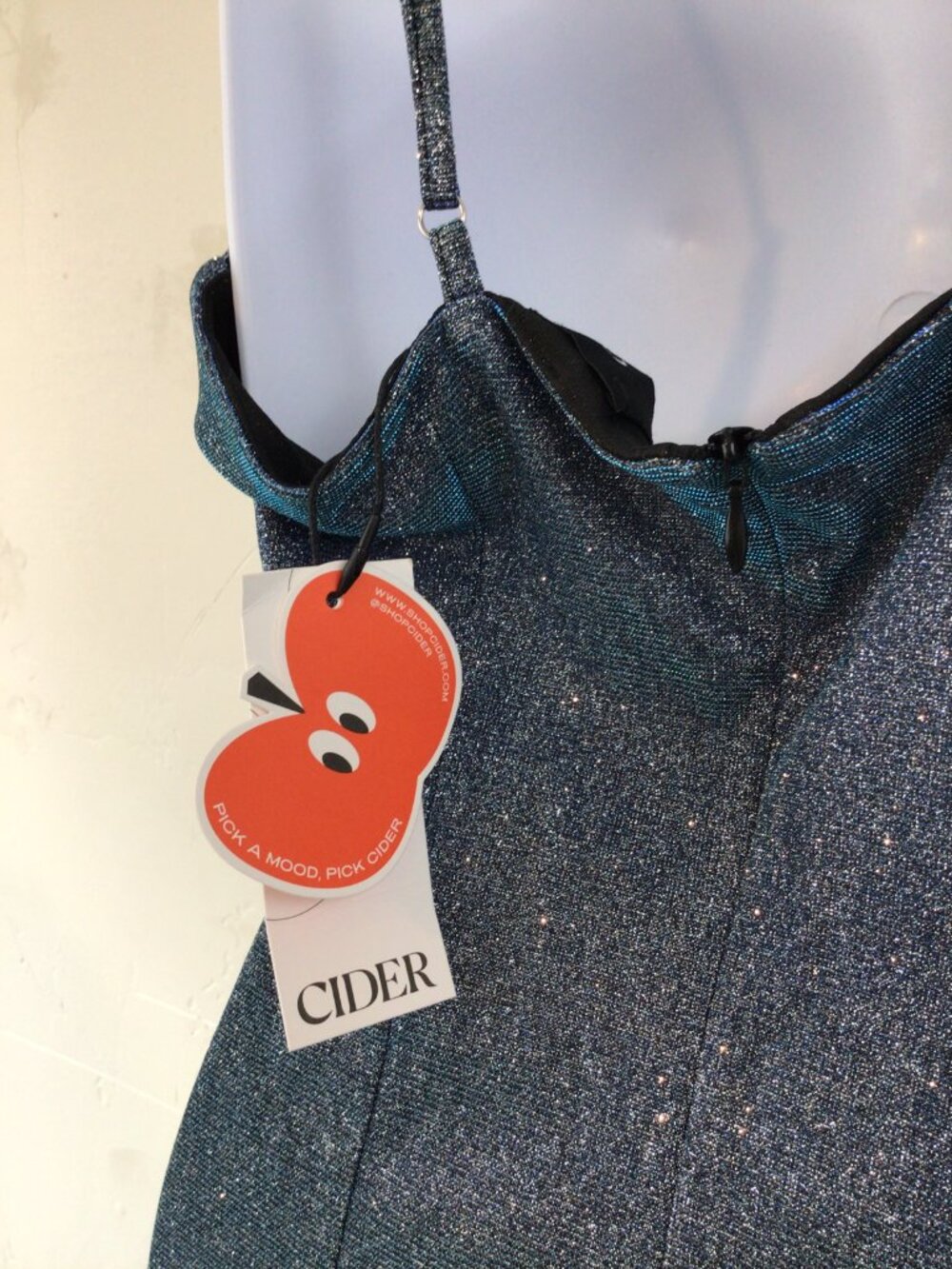 NWT Cider Blue Sparkly Adjustable Strap Formal Dress - Picture 6 of 8